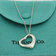 TIFFANY & CO Sterling Silver Small Open Heart Pendant Necklace RRP AU$ 765