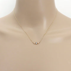 ete Japan 10K Yellow Gold Opal Pearl Necklace 10Kt YG Fine Jewelry Authentic