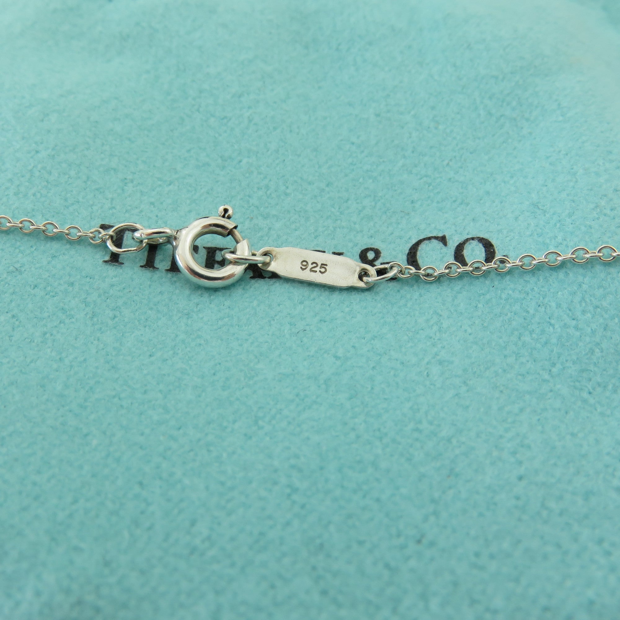 TIFFANY & CO 925 Silver Return to Tiffany Mini Double Heart Dangle Necklace