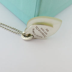 TIFFANY & CO 925 Silver Mother of Pearl Return to Tiffany Double Heart Necklace
