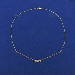 ete Japan 10K Yellow Gold Opal Pearl Necklace 10Kt YG Fine Jewelry Authentic