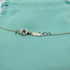 TIFFANY & CO 925 Sterling Silver Diamond Return to Tiffany Medium Heart Necklace