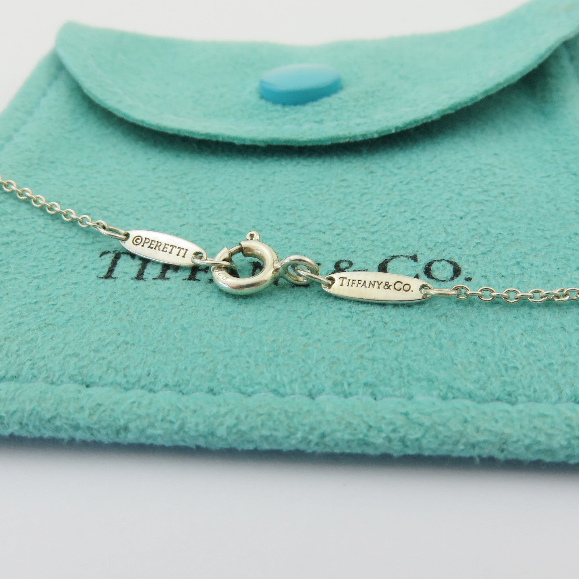 TIFFANY & CO 925 Sterling Silver Diamonds By The Yard Pendant Necklace