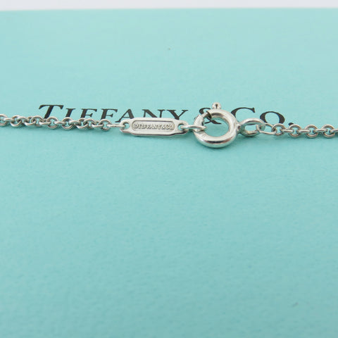 TIFFANY & CO 925 Silver Mother of Pearl Return to Tiffany Double Heart Necklace