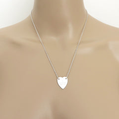 Gucci 925 Sterling Silver Trademark Heart Pendant Necklace with Box
