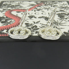 Gucci 925 Sterling Silver Interlocking G Logo Dangle Earrings with Box 