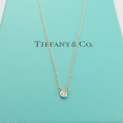 TIFFANY & CO 925 Sterling Silver Diamonds By The Yard Pendant Necklace with Box