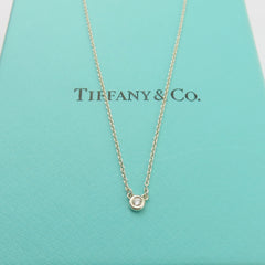 TIFFANY & CO 925 Sterling Silver Diamonds By The Yard Pendant Necklace with Box