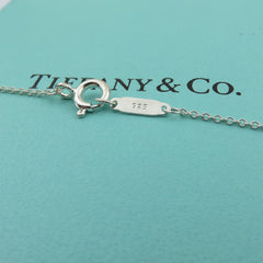 Tiffany & Co 925 Sterling Silver Heart Key Diamond Pendant Necklace with Box