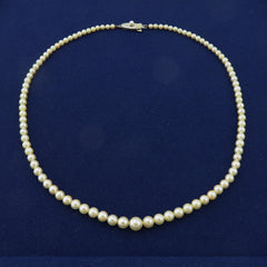 Mikimoto 925 Sterling Silver Four Leaf Clover Akoya Pearl Necklace 40cm