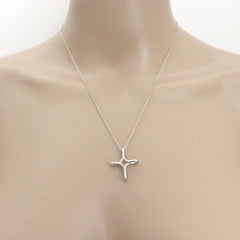 TIFFANY & CO 925 Sterling Silver Infinity Cross Pendant Necklace 