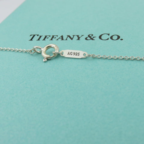 TIFFANY & CO 925 Silver Daisy Flower Key Diamond Necklace with Pouch Box