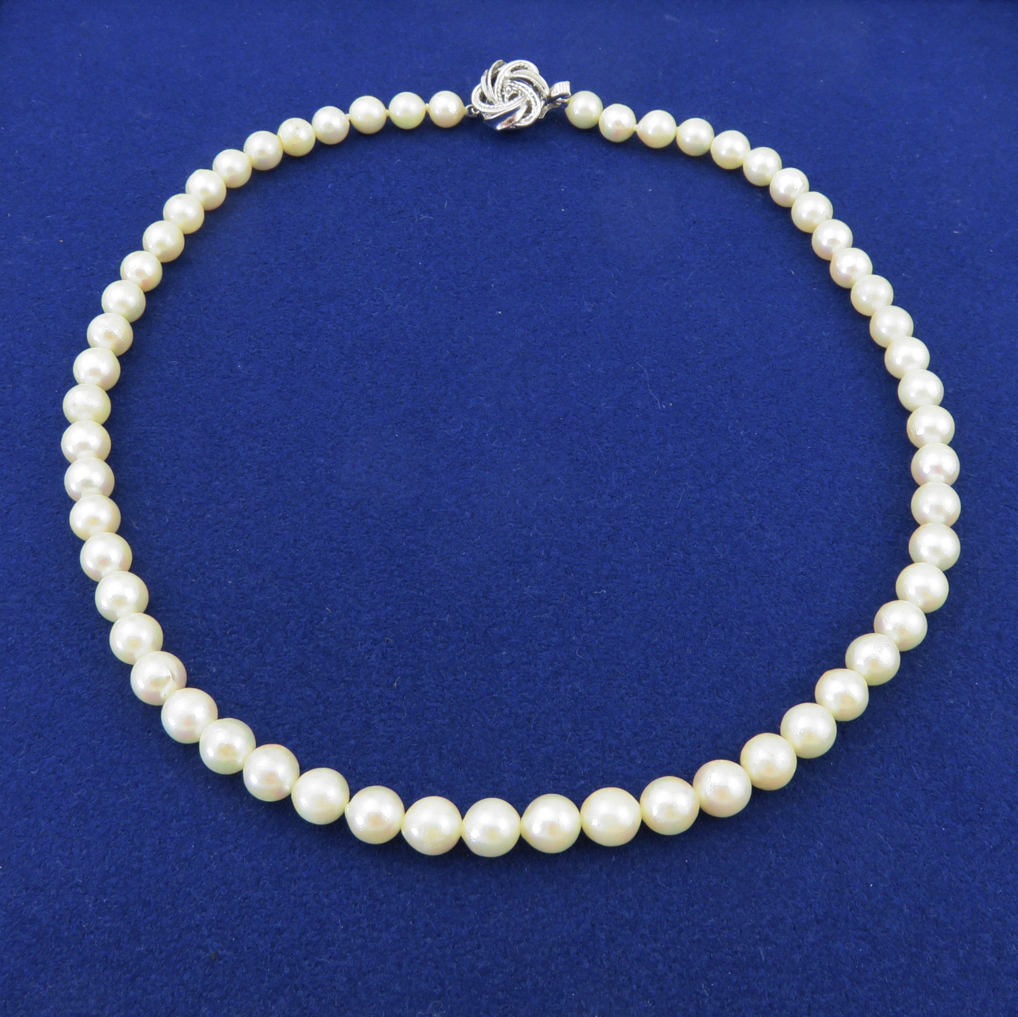 Vintage Japanese Akoya Pearl Strand Necklace 6.7-7mm 42cm & Matching Cufflinks