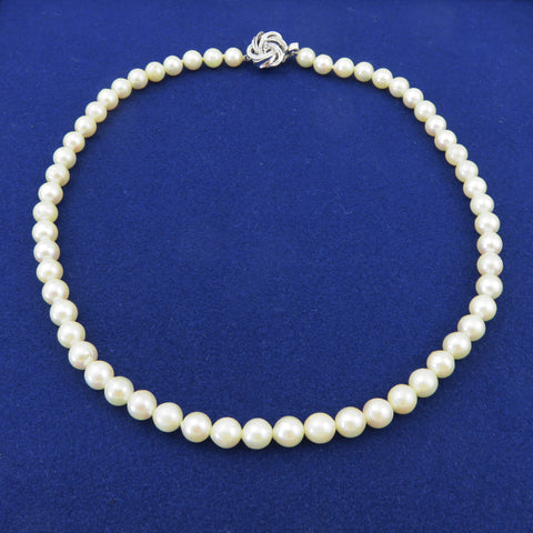 Vintage Japanese Akoya Pearl Strand Necklace 6.7-7mm 42cm & Matching Cufflinks