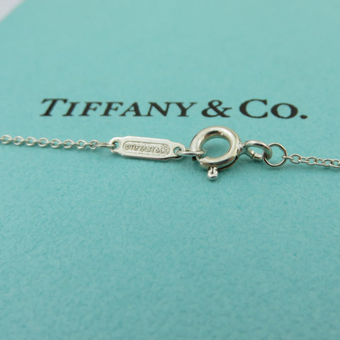 TIFFANY & CO 925 Silver Daisy Flower Key Diamond Necklace with Pouch Box