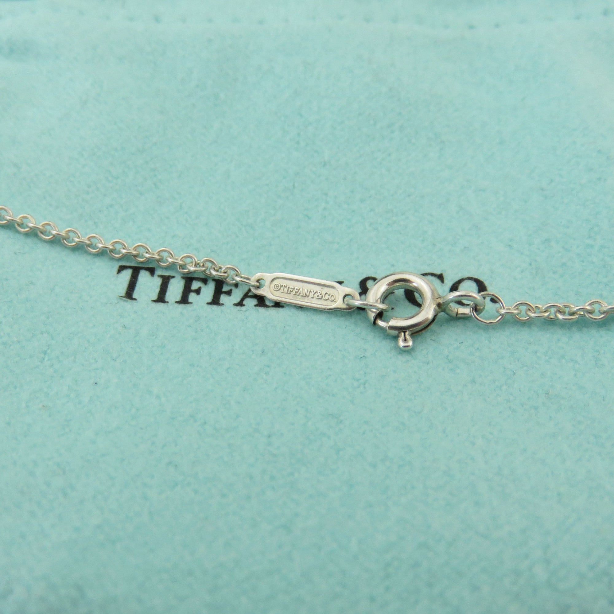 TIFFANY & CO 925 Silver Mother of Pearl Return to Tiffany Double Heart Necklace