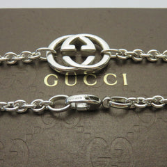 Gucci 925 Sterling Silver Interlocking G Oval Link Unisex Pendant Necklace