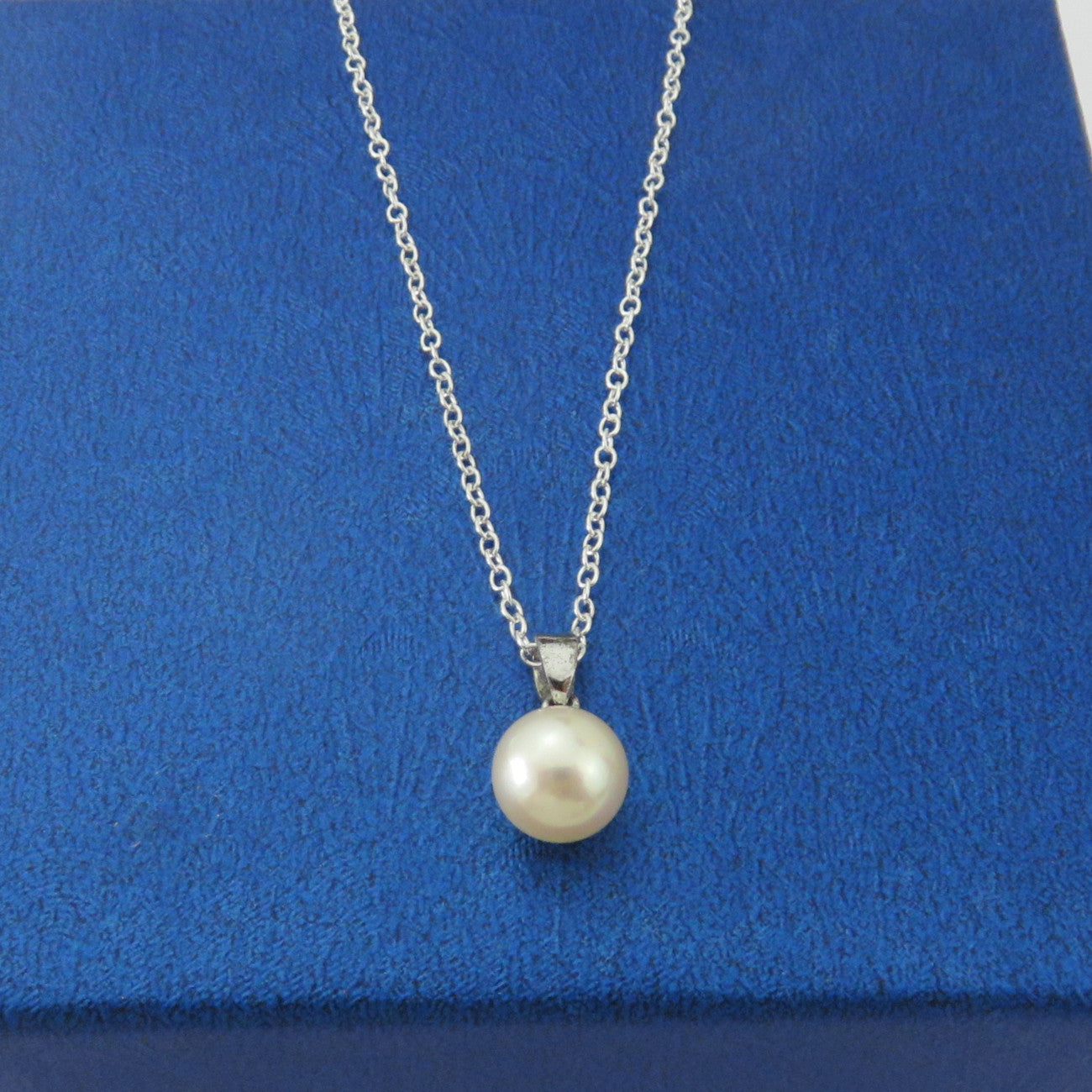Mikimoto 14K White Gold 8.5mm Akoya Pearl Solitaire Pendant Charm