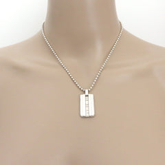 TIFFANY & CO 925 Sterling Silver Atlas Tag Beaded Chain Pendant Necklace
