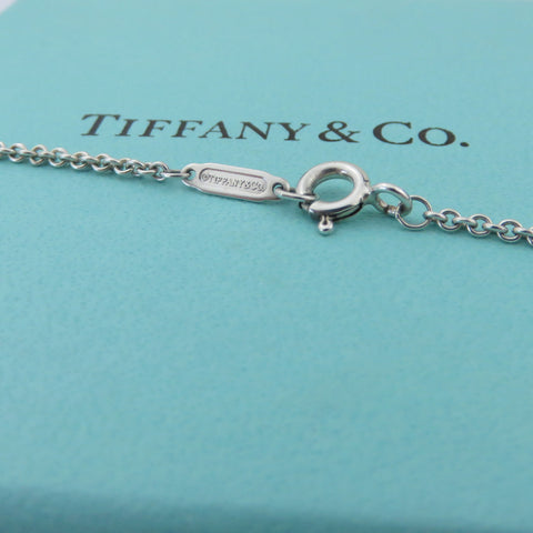 TIFFANY & CO 925 Sterling Silver Onyx Return to Tiffany Double Heart Necklace