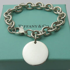 TIFFANY & CO 925 Silver Return to Tiffany Round Bold Link Bracelet with Box