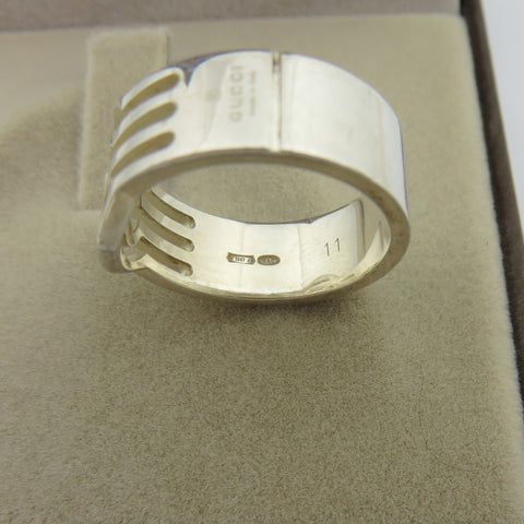 GUCCI 925 Sterling Silver Interlocking G Ring Size 5.75 with Box