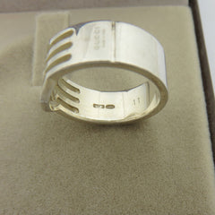 GUCCI 925 Sterling Silver Interlocking G Ring Size 5.75 with Box 