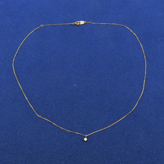 ete 10K Rose Pink Gold 0.02ct Diamond Solitaire Pendant Necklace Japan Designer