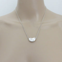 TIFFANY & CO 925 Sterling Silver Large Bean Pendant Necklace with Pouch