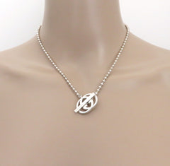 Gucci 925 Sterling Silver Interlocking G Toggle Unisex Necklace with Box