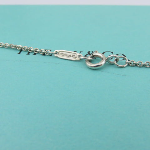 TIFFANY & CO 925 Sterling Silver Triple Heart Bar Pendant Necklace with Box