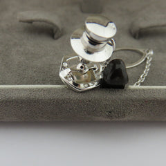 Mikimoto 925 Silver 6.5 mm Akoya Pearl Cufflinks Tie Tack Set Original Box