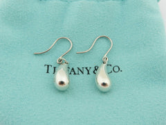 TIFFANY & CO 925 Sterling Silver Teardrop Dangle Earrings with Pouch