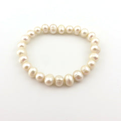 Genuine Pearl Handmade Bracelet 8.5-9mm Freshwater Beads Elastic Gift Box