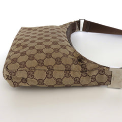 GUCCI Brown GG Monogram Canvas Leather Unisex Cross Body Shoulder Bag Purse 