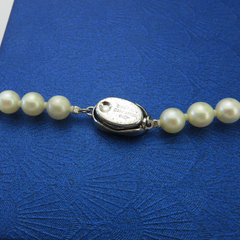 Japanese Vintage Akoya Pearl Strand Necklace 6.5-7mm Silver Clasp 42cm