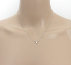 TIFFANY & CO 925 Sterling Silver Diamonds By The Yard Pendant Necklace