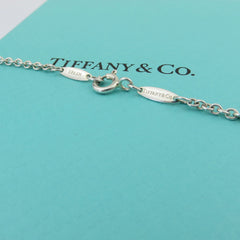 TIFFANY & CO 925 Sterling Silver Open Heart Pearl Lariat Necklace with Box 