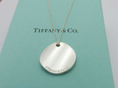 TIFFANY & CO 925 Silver Notes Round Circle Pendant Necklace with Box