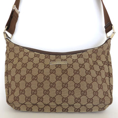 GUCCI Brown GG Monogram Canvas Leather Unisex Cross Body Shoulder Bag Purse 
