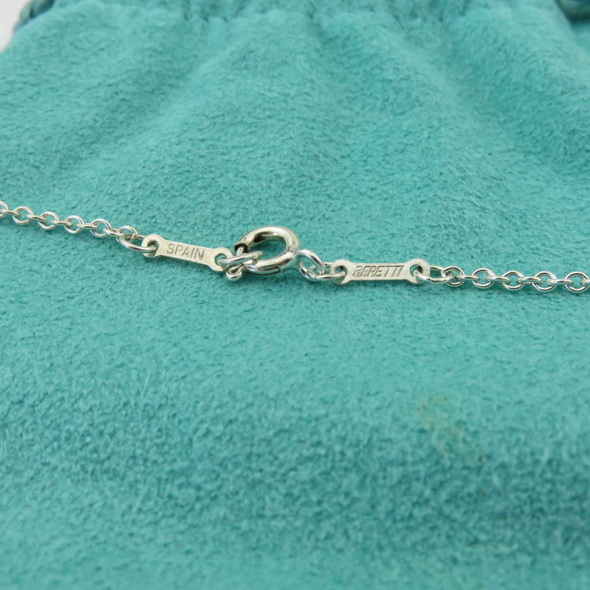 TIFFANY & CO 925 Sterling Silver Three 3 Open Heart Pendant Necklace