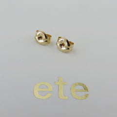 ete K18 Yellow Gold 7.2 mm Japanese Akoya Pearl Stud Earrings with Box