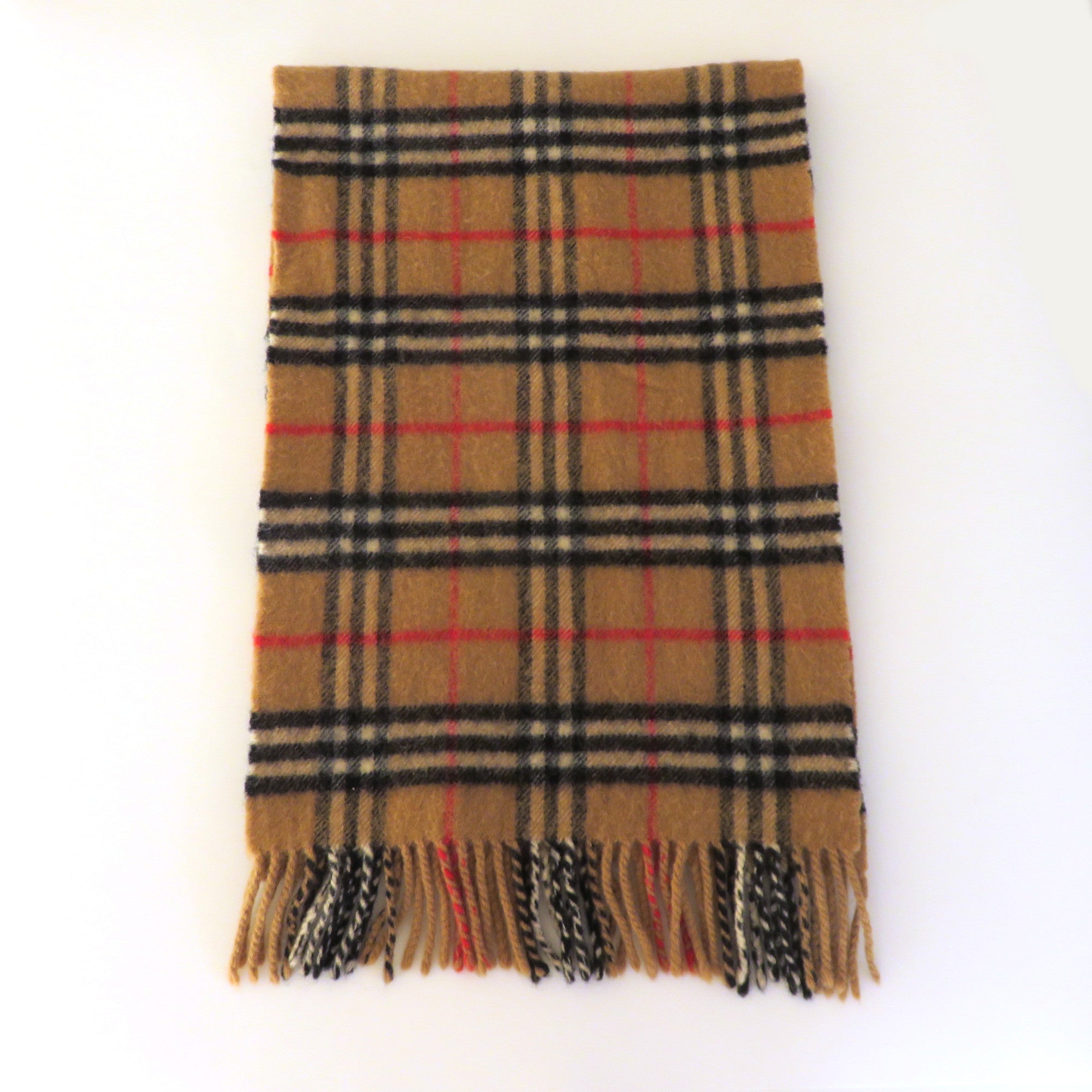 Burberry Archive Beige Check Lambswool Scarf Made in England Unisex