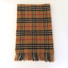 Burberry Archive Beige Check Lambswool Scarf Made in England Unisex