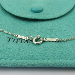 TIFFANY & CO 925 Sterling Silver Small Open Heart Pendant Necklace with Pouch