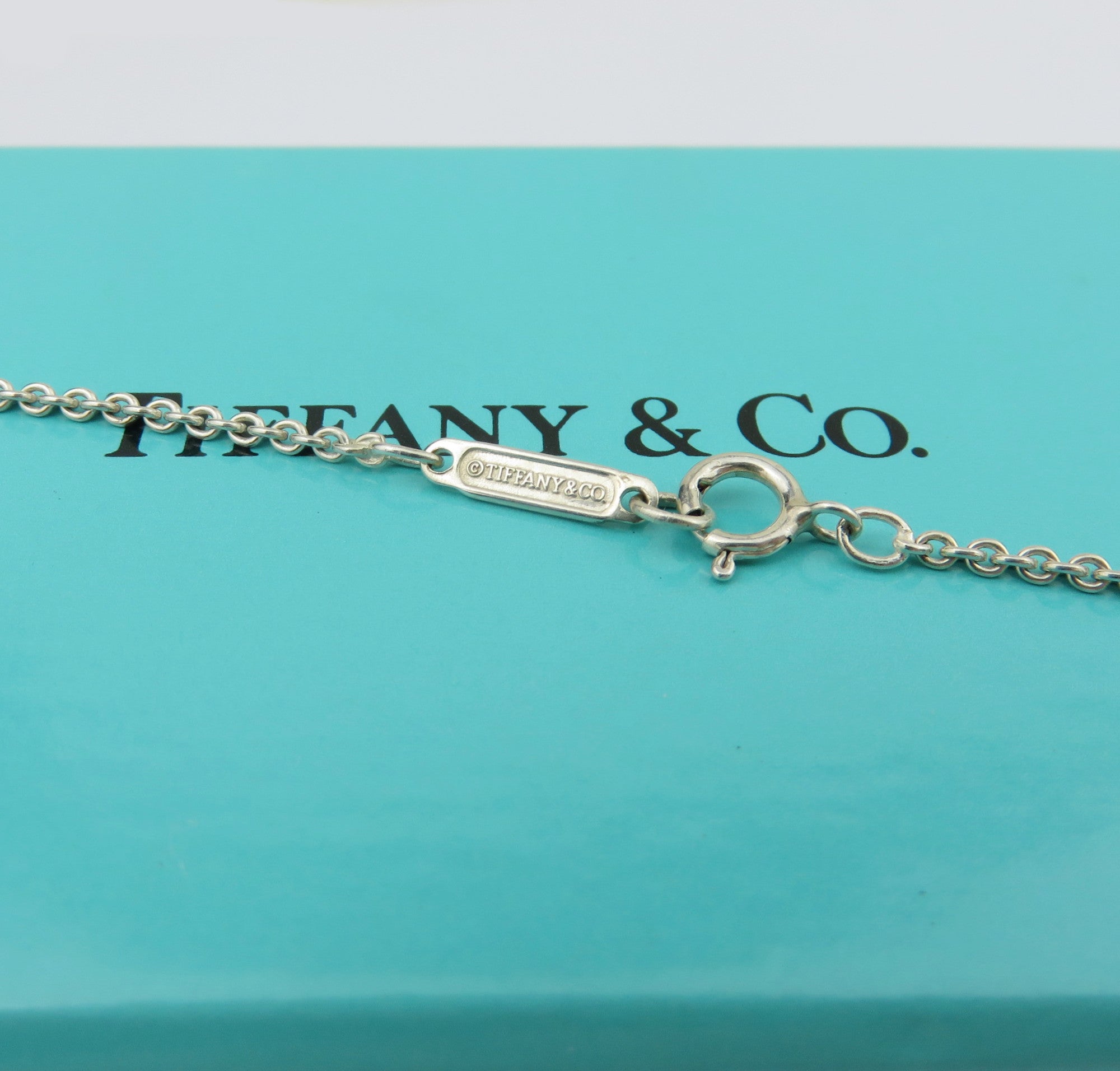 TIFFANY & CO 925 Sterling Silver 1837 Square Pendant Necklace