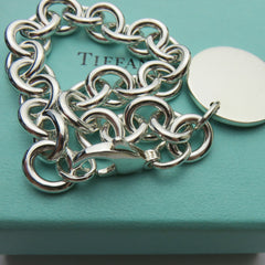 TIFFANY & CO 925 Silver Return to Tiffany Round Bold Link Bracelet with Box
