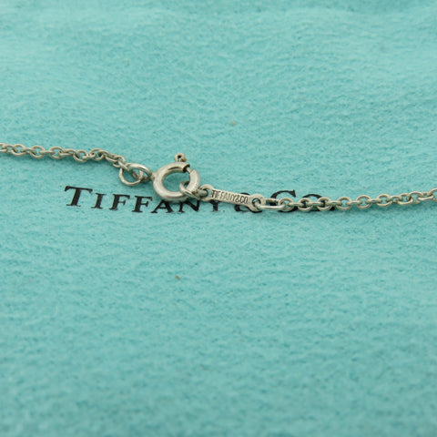 TIFFANY & CO 925 Sterling Silver Large Bean Pendant Necklace with Pouch