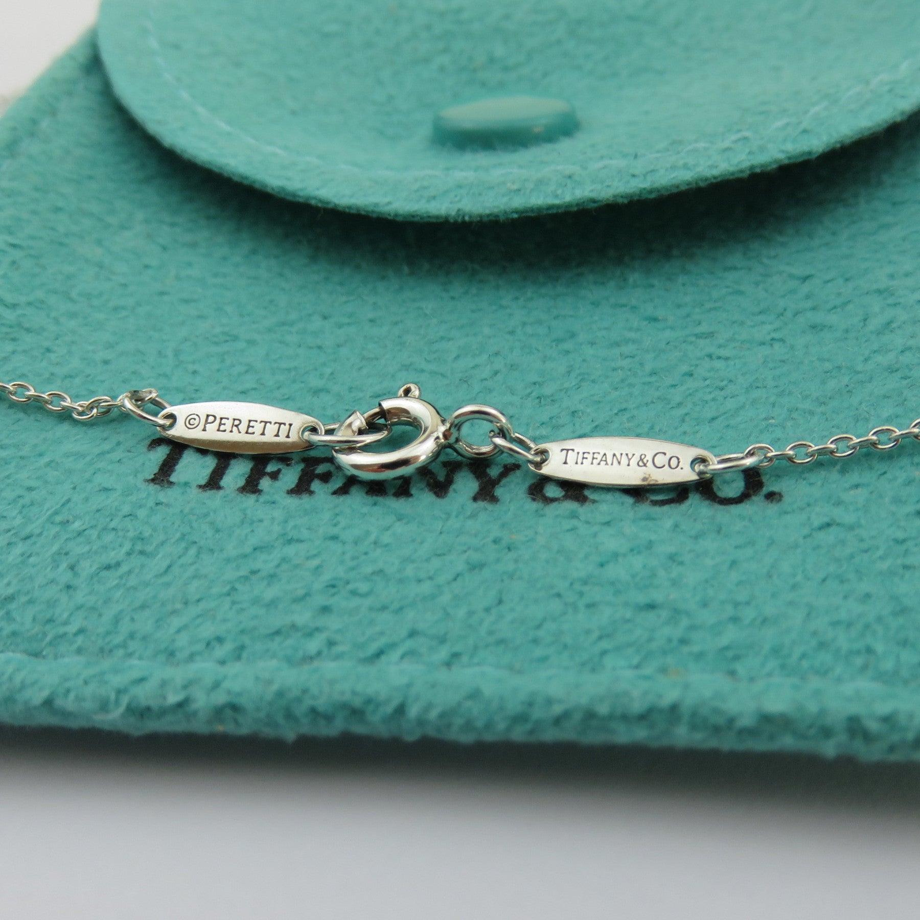 TIFFANY & CO Sterling Silver Small Open Heart Pendant Necklace RRP AU$ 765