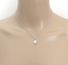 Mikimoto 925 Sterling Silver Four Leaf Clover Akoya Pearl Necklace 38cm